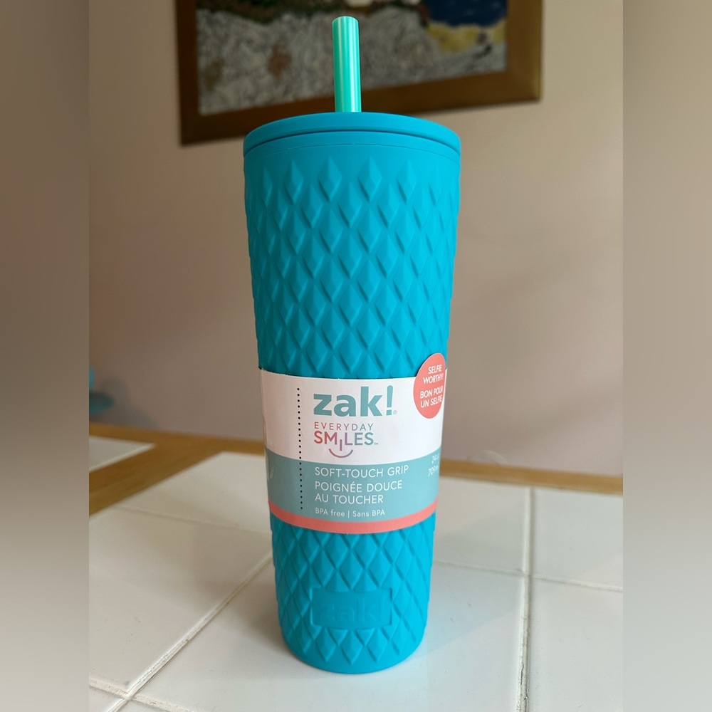 Zak! Teal Tumbler with Straw